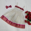 Ajd 8139 Soft Silk Border With Zari Weaving Kids Girls Wear Gown Wholesale Online